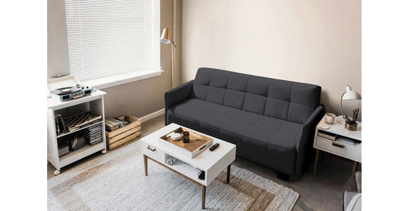 SCHLAFSOFA Grau - Schwarz/Grau, Design, Textil/Metall (165/92/102cm) - Novel