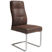 SCHWINGSTUHL Lederlook Braun - Edelstahlfarben/Braun, KONVENTIONELL, Textil/Metall (45/98/63cm) - Novel