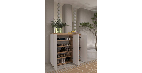 SCHUHSCHRANK 120/115/38 cm  - Schwarz/Weiß, MODERN, Holzwerkstoff/Kunststoff (120/115/38cm) - Carryhome