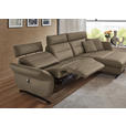 ECKSOFA in Echtleder Hellbraun  300/157 cm  - Hellbraun/Schwarz, Design, Leder/Metall (300/157cm) - Dieter Knoll