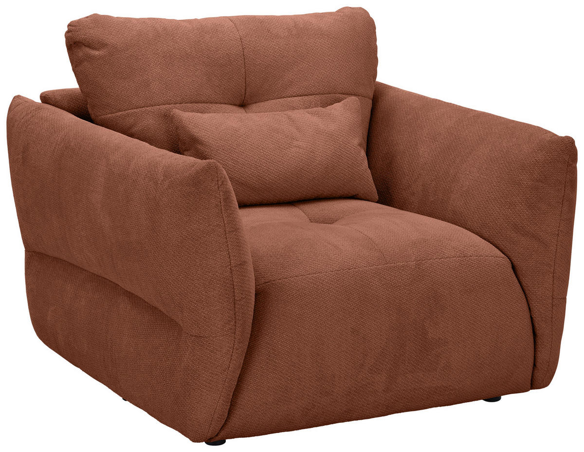 SESSEL in Webstoff Rostfarben  - Rostfarben/Schwarz, KONVENTIONELL, Textil/Metall (112/88/120cm) - Carryhome