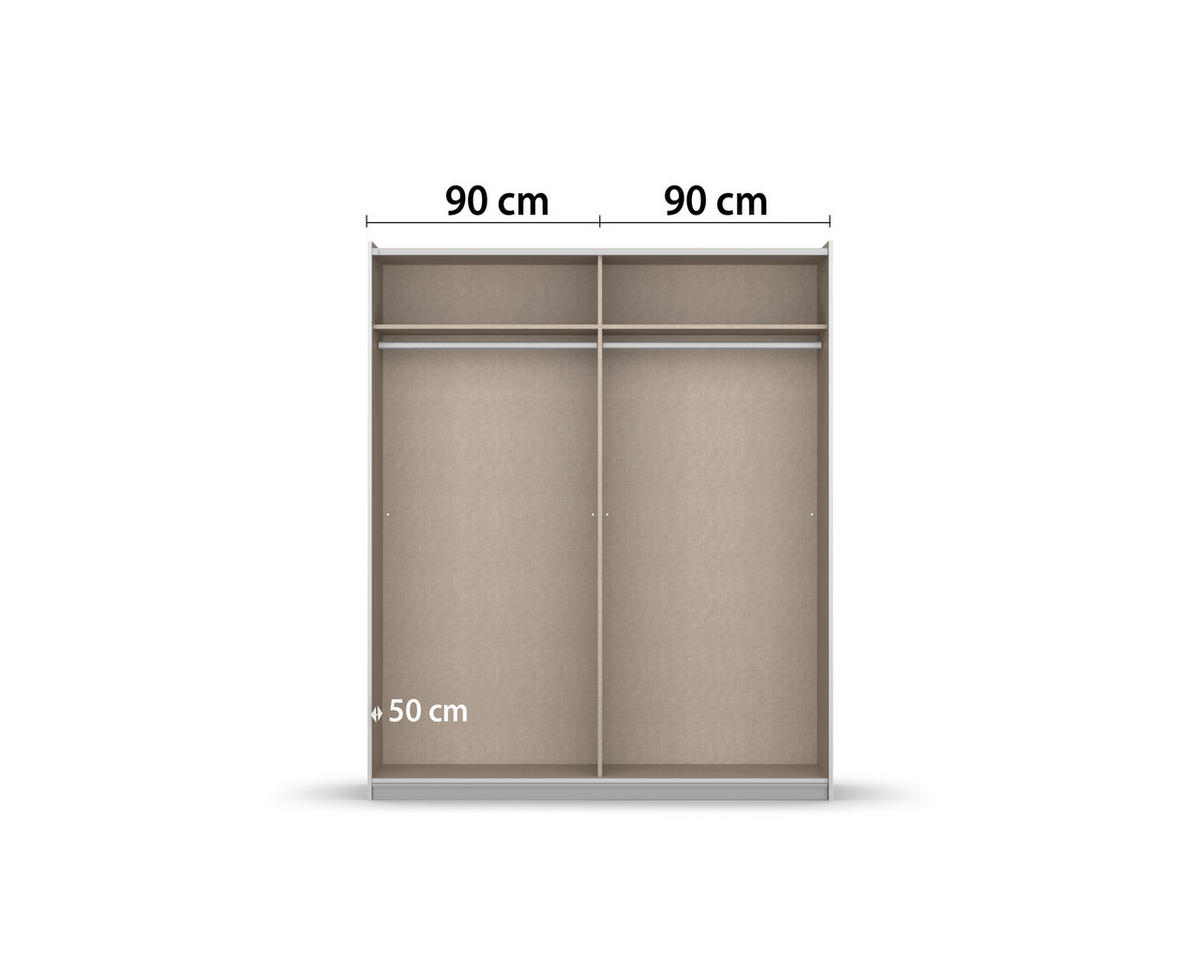 SCHWEBETÜRENSCHRANK in Grau, Alufarben, Champagner  - Champagner/Alufarben, Modern, Holzwerkstoff/Metall (175/210/59cm) - Rauch Möbel