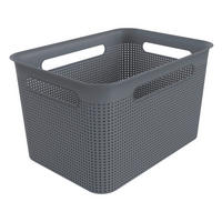 KOŠARA ZA SHRANJEVANJE   36/26,2/21,1 cm     - antracit, Basics, umetna masa (36/26,2/21,1cm) - Rotho