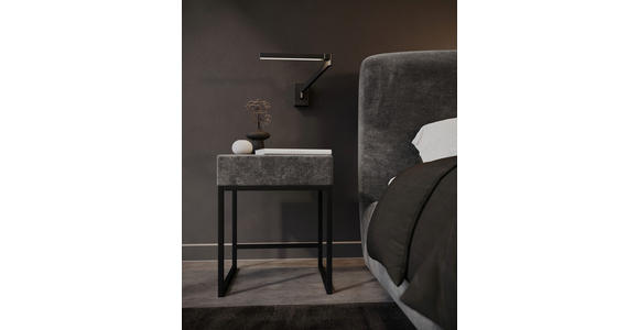 NACHTSCHRANK 45/55/45 cm - Schwarz/Grau, Design, Textil/Metall (45/55/45cm) - Esposa