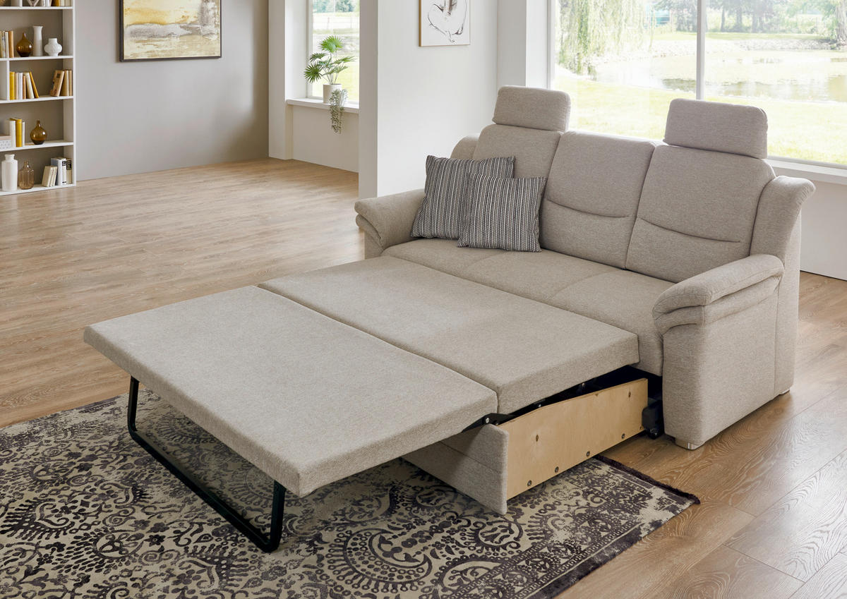 HÁROMÜLÉSES KANAPÉ - bézs, Konventionell, textil/fém (202/96/89cm) - Beldomo Comfort