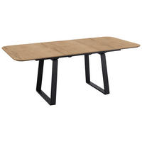 ESSTISCH Schwarz, Eichefarben oval  ausziehbar, in verschiedenen Größen erhältlich  - Eichefarben/Schwarz, Basics, Holz/Metall (160-210/95/75cm) - Celina Home