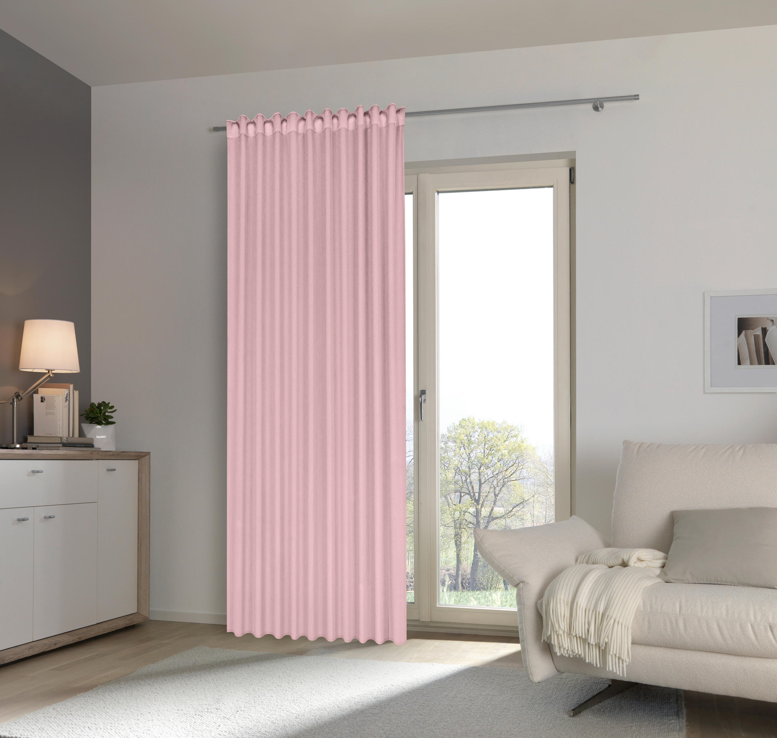 FERTIGVORHANG Verdunkelung  - Rosa, Basics, Textil (135/245cm) - Boxxx