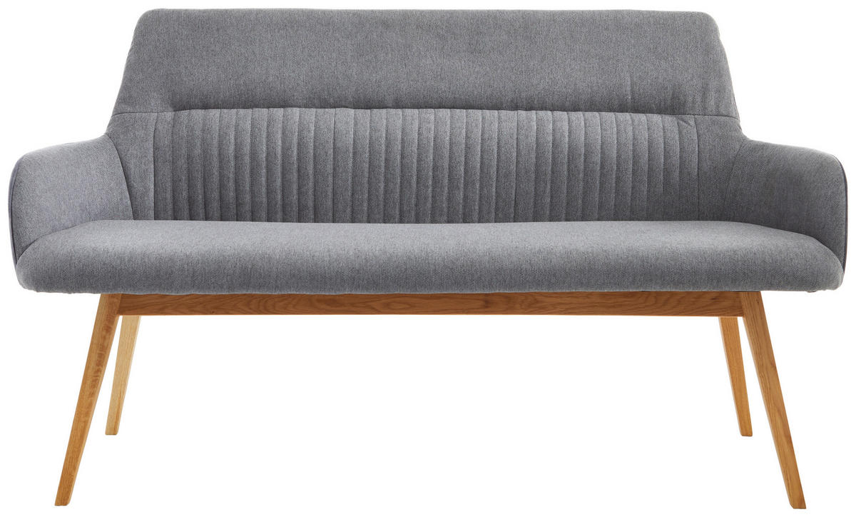 KLUPA  boje hrasta, tamno siva  drvo, tekstil      - boje hrasta/tamno siva, Konvencionalno, drvo/tekstil (157/88/62,5cm) - Linea Natura