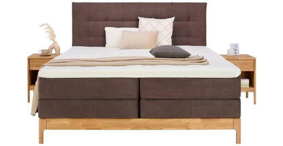 BOXSPRINGBETT 180/200 cm  in Braun, Wildeiche  - Wildeiche/Braun, Natur, Holz/Textil (180/200cm) - Linea Natura