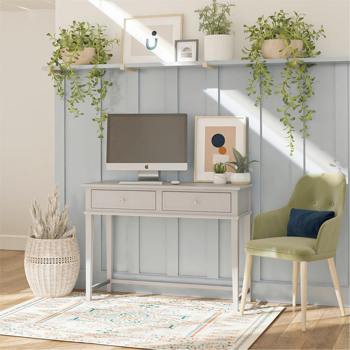 SCHREIBTISCH 89/75/45 cm  in Grau  - Silberfarben/Grau, Design, Holzwerkstoff/Metall (89/75/45cm) - MID.YOU