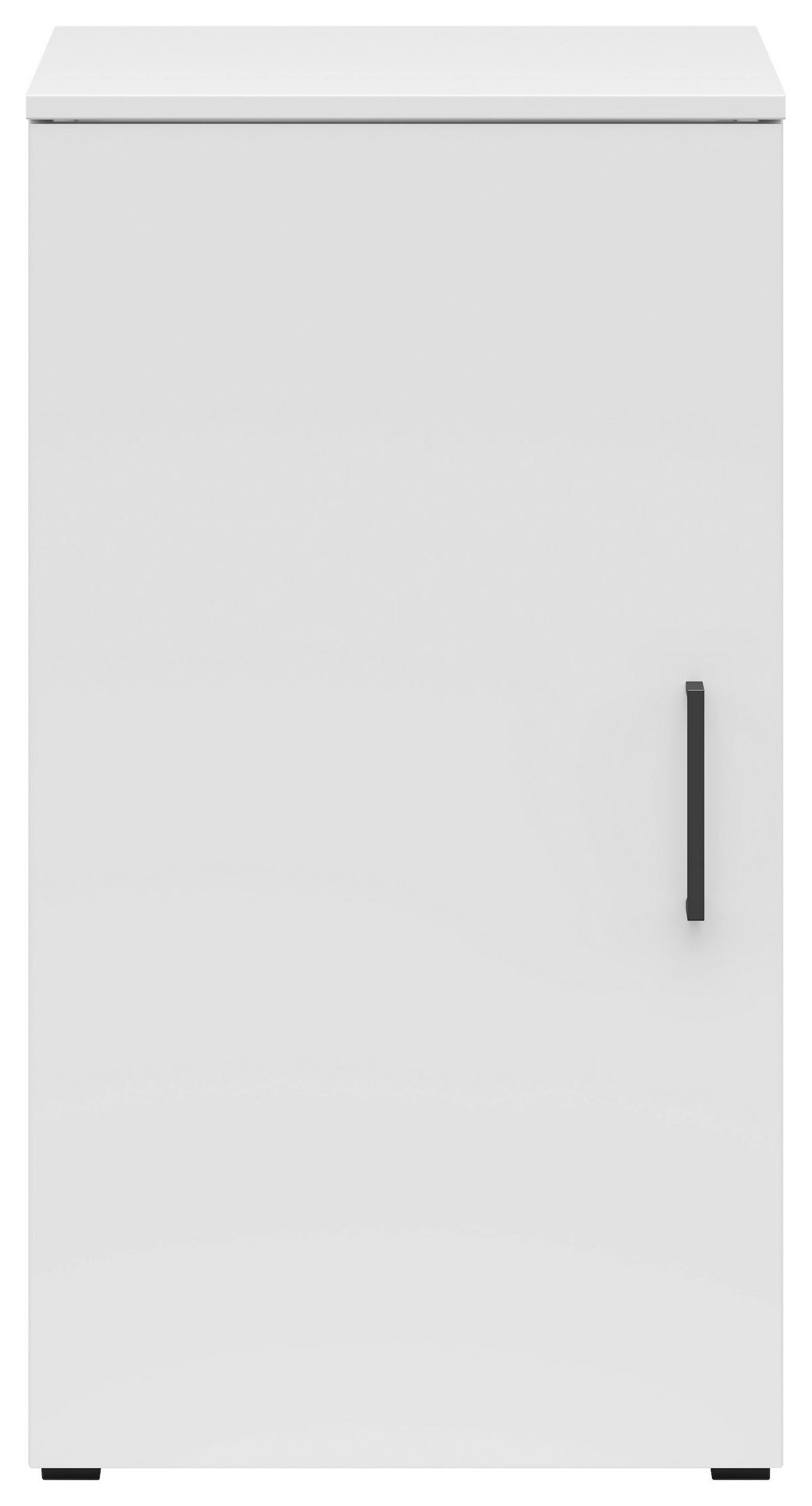 KOMODA, bela  - črna/bela, Moderno, umetna masa/leseni material (45/83/40cm) - Carryhome