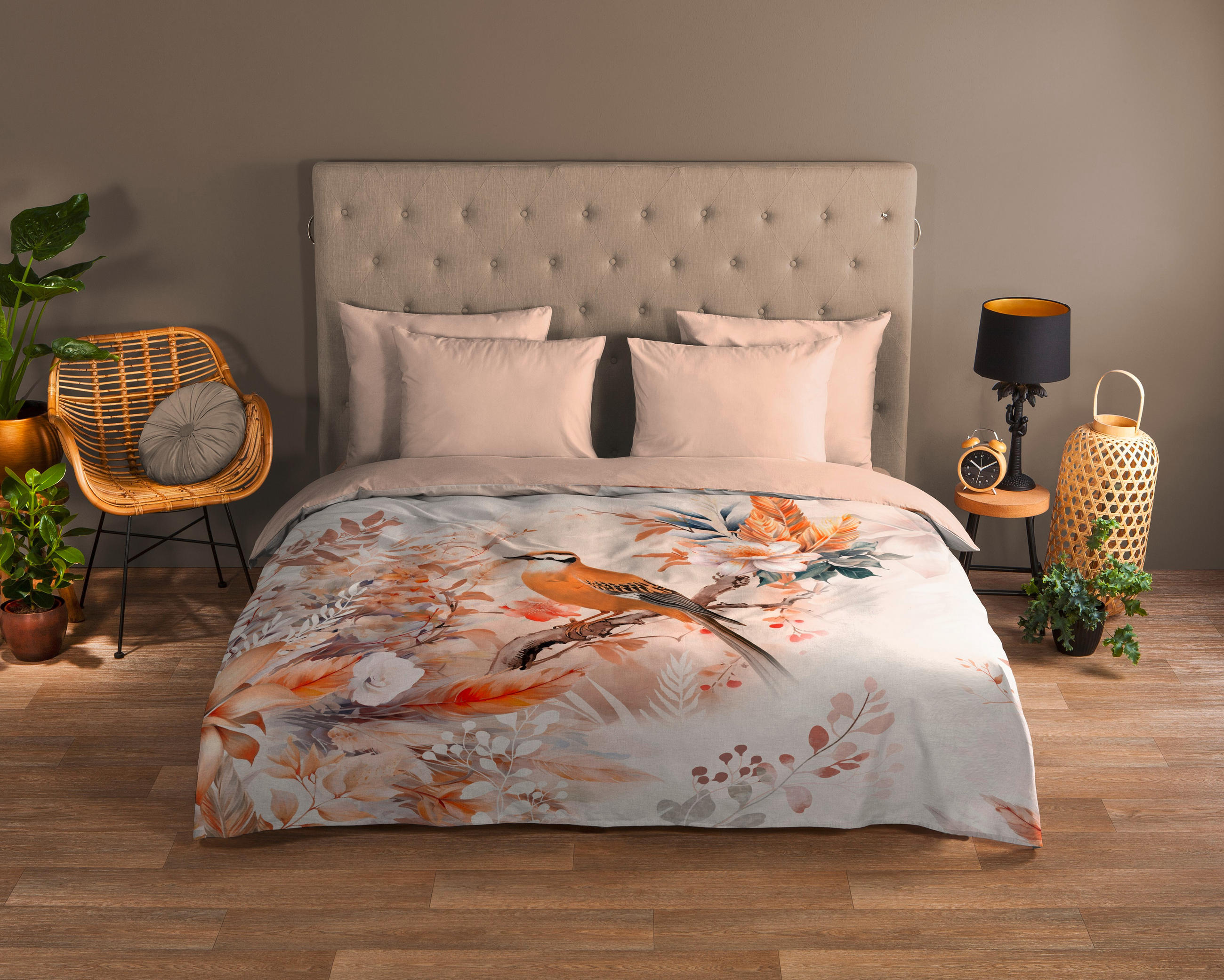 WENDEBETTWÄSCHE Good Morning Renforcé 140/200 cm  - Koralle/Multicolor, Design, Textil (140/200cm)