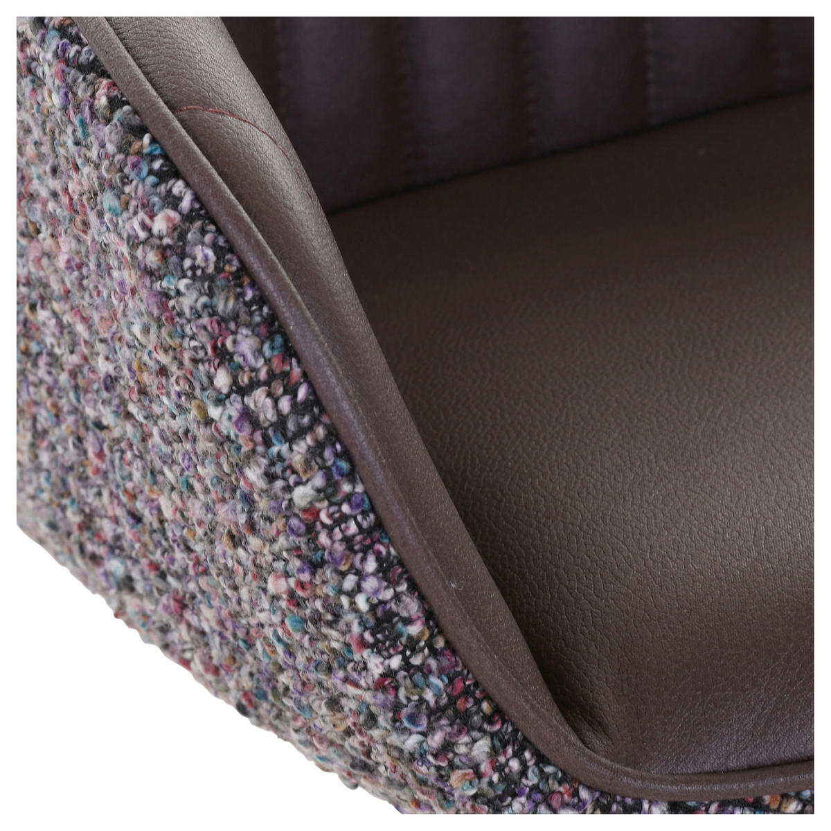 STOLIČKA S PODRÚČKAMI, ženilka, vzhľad kože, lila, farba duba - lila/farba duba, Konventionell, drevo/textil (60/83/65cm) - home24