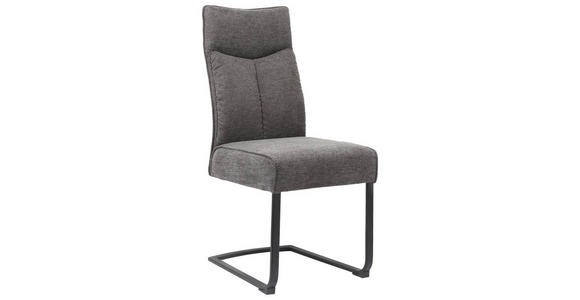 SCHWINGSTUHL in Eisen Webstoff - Schwarz/Grau, Design, Textil/Metall (44/102/64cm) - Novel