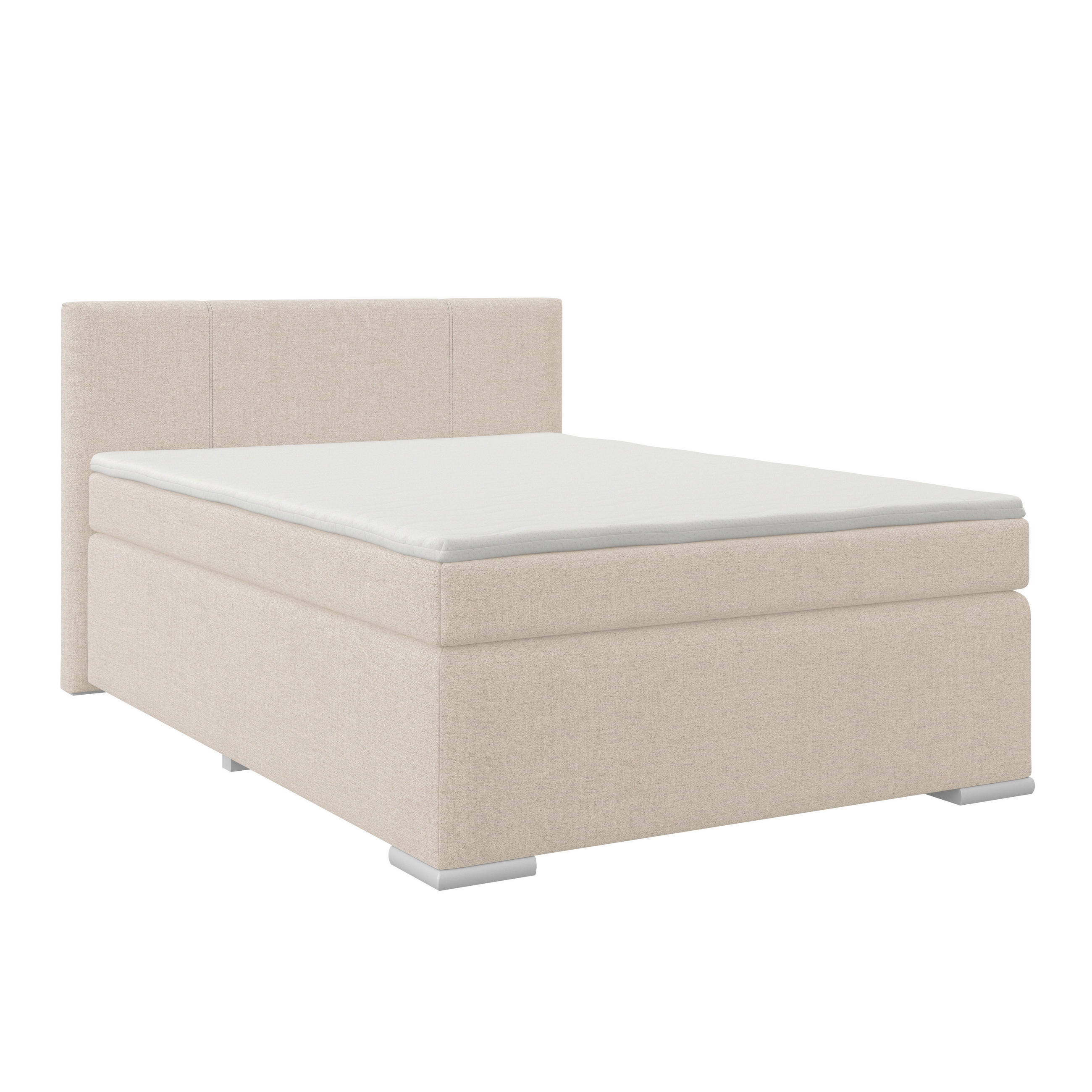 BOXSPRINGBETT 140/200 cm  in Creme  - Creme/Alufarben, Basics, Kunststoff/Textil (140/200cm) - Boxxx
