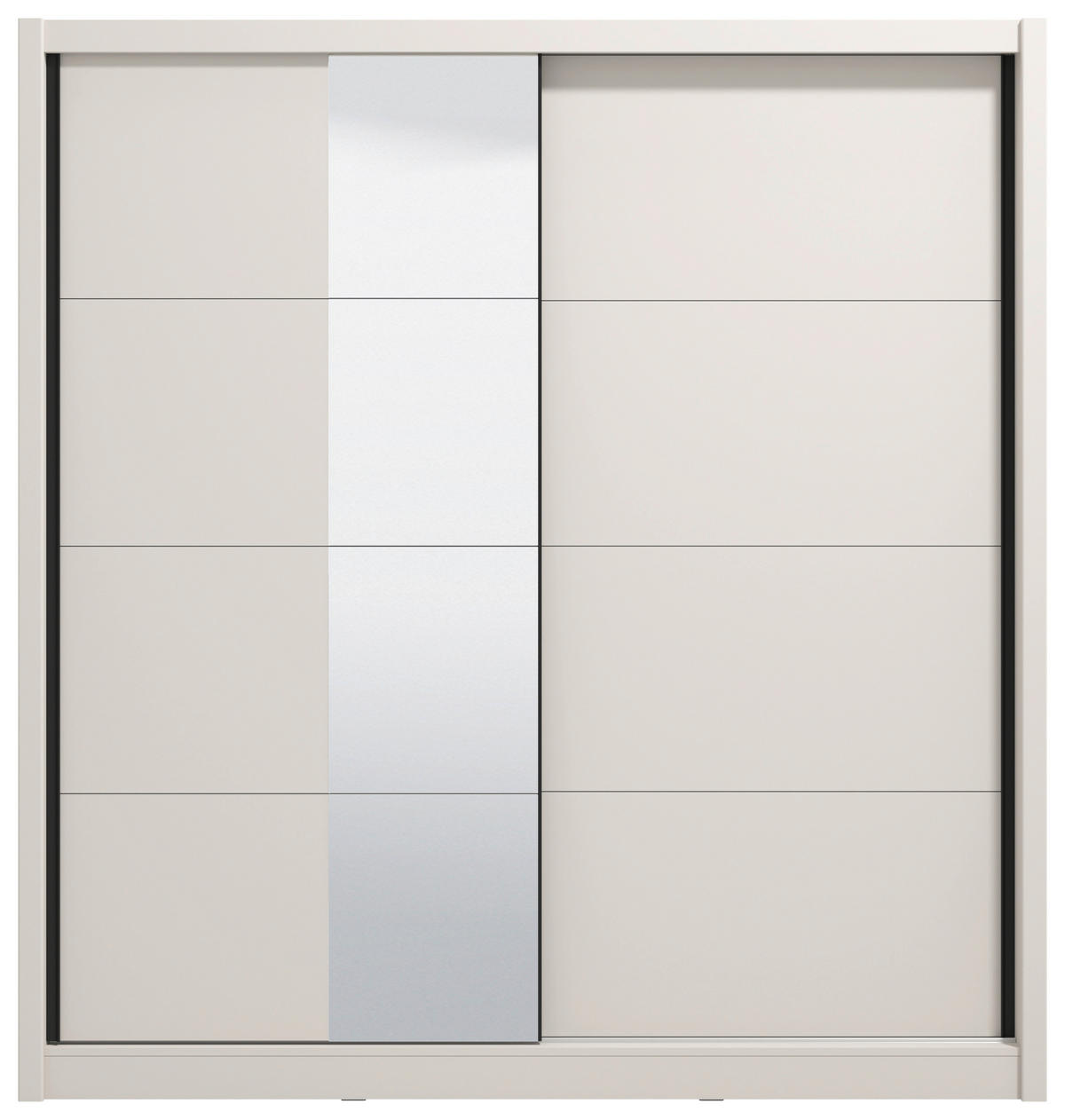 SCHIEBETÜRENSCHRANK 205/215,5/60 cm 2-türig Kaschmir  - Kaschmir/Schwarz, MODERN, Holzwerkstoff/Metall (205/215,5/60cm) - MID.YOU