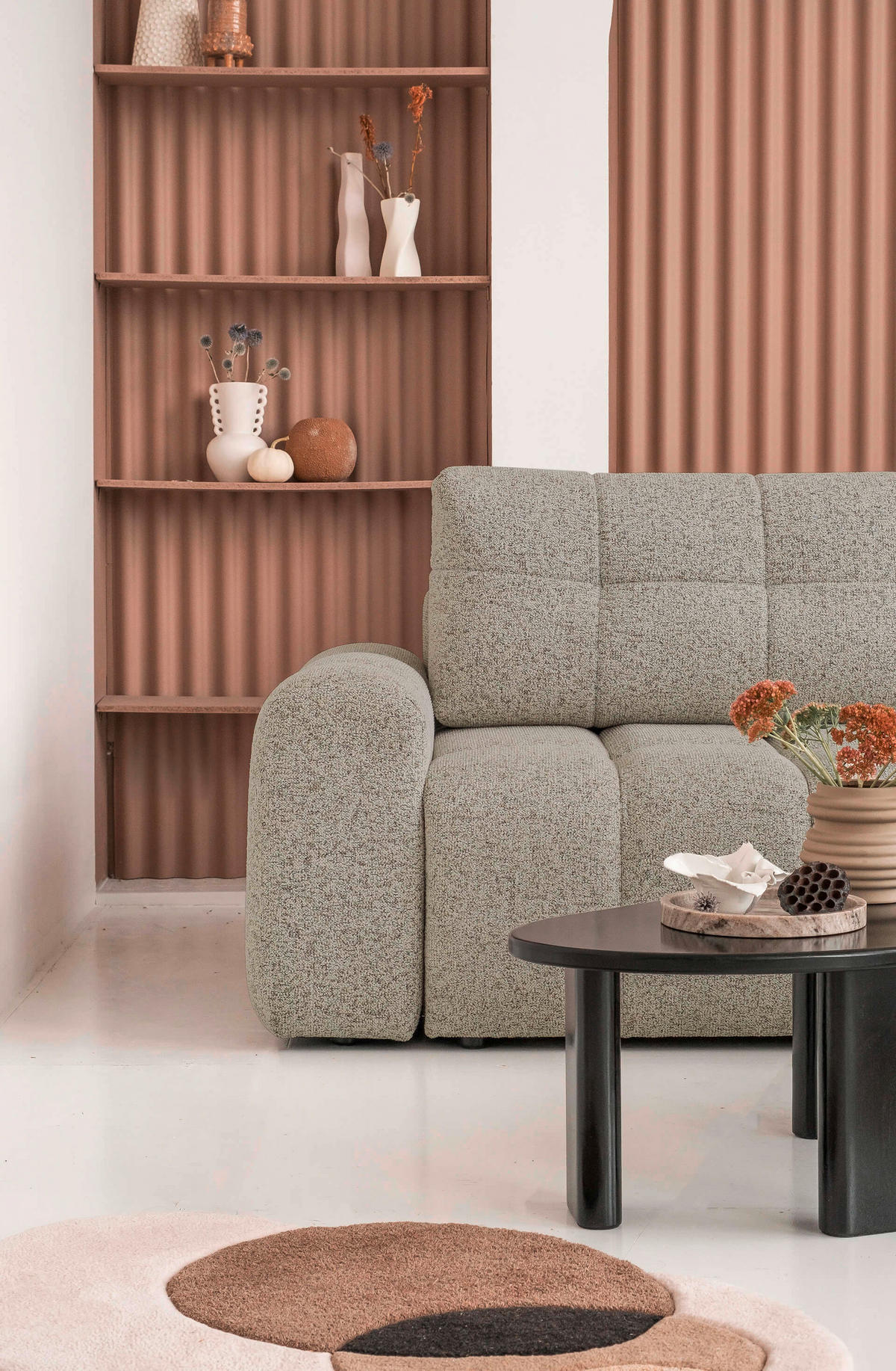 WOHNLANDSCHAFT Grau  - Schwarz/Grau, Design, Kunststoff/Textil (184/333/213cm) - MID.YOU