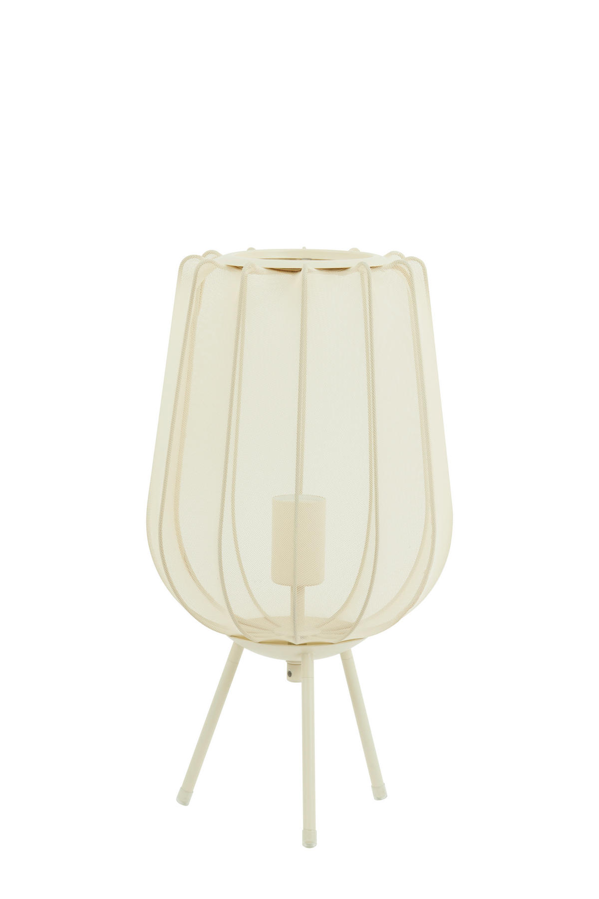 TISCHLEUCHTE Plumeria 25/45 cm   - Braun, Design, Textil (25/45cm) - Light & Living