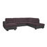WOHNLANDSCHAFT Lederlook, Webstoff - Violett/Schwarz, KONVENTIONELL, Holz/Textil (166/311/234cm) - Beldomo System