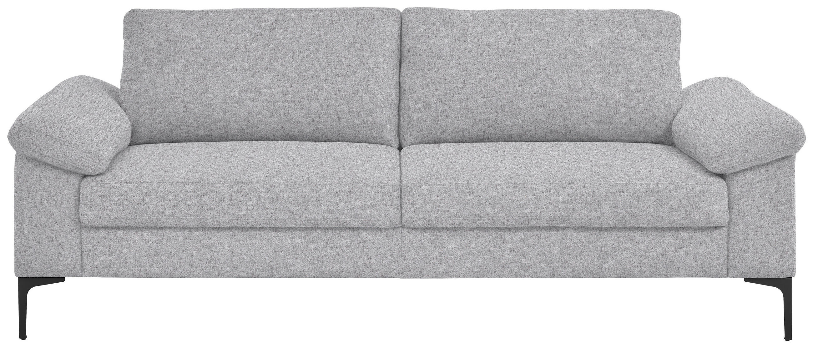 3-SITZER-SOFA in Flachgewebe Hellgrau  - Hellgrau/Schwarz, Design, Textil/Metall (226/89/97cm) - Pure Home Lifestyle