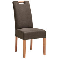 STUHL Webstoff Dunkelbraun Buche massiv  - Dunkelbraun/Naturfarben, MODERN, Holz/Textil (46/101/62cm) - Livetastic