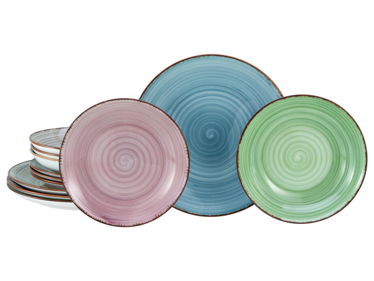 TAFELSERVICE Multicolor Samba 12-teilig  - Multicolor, Basics, Keramik - Creatable