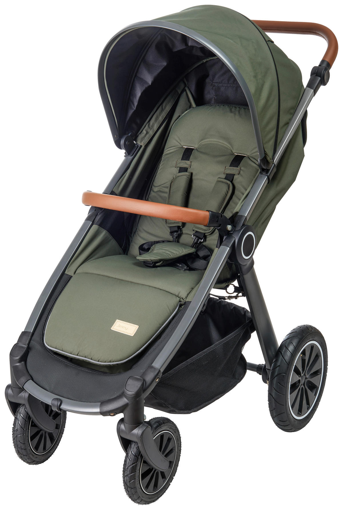 BUGGY Smart  - Schwarz/Olivgrün, Trend, Textil/Metall (115/56/105cm) - Jimmylee
