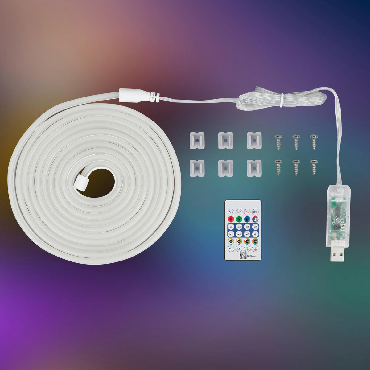 LED SZALAG  - fehér, Basics, műanyag (300/0,7/1,4cm)