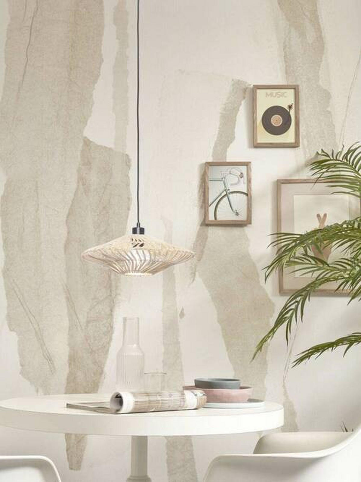 HÄNGELEUCHTE GOOD&MOJO  40/12 cm   - Weiß, Trend, Naturmaterialien (40/12cm) - Good & Mojo