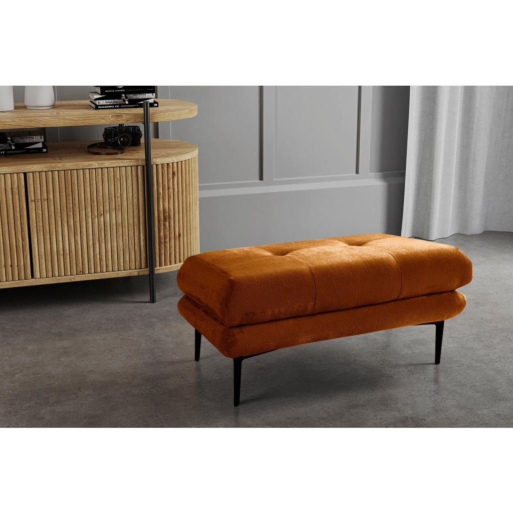 Thumbnail - Mid.you Hocker, Rost, Textil, rechteckig, 80x48x80 cm, Made in EU, Stühle