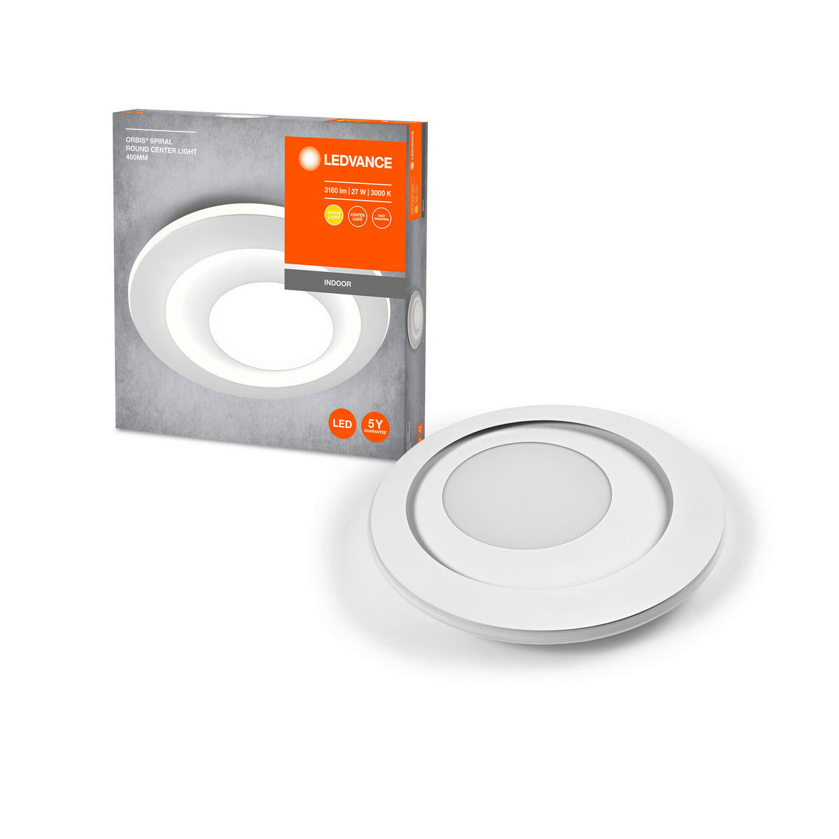 LED-DECKENLEUCHTE Orbis Spiral Main and Side Light 40/5 cm   - Weiß, Design, Metall (40/5cm) - Ledvance