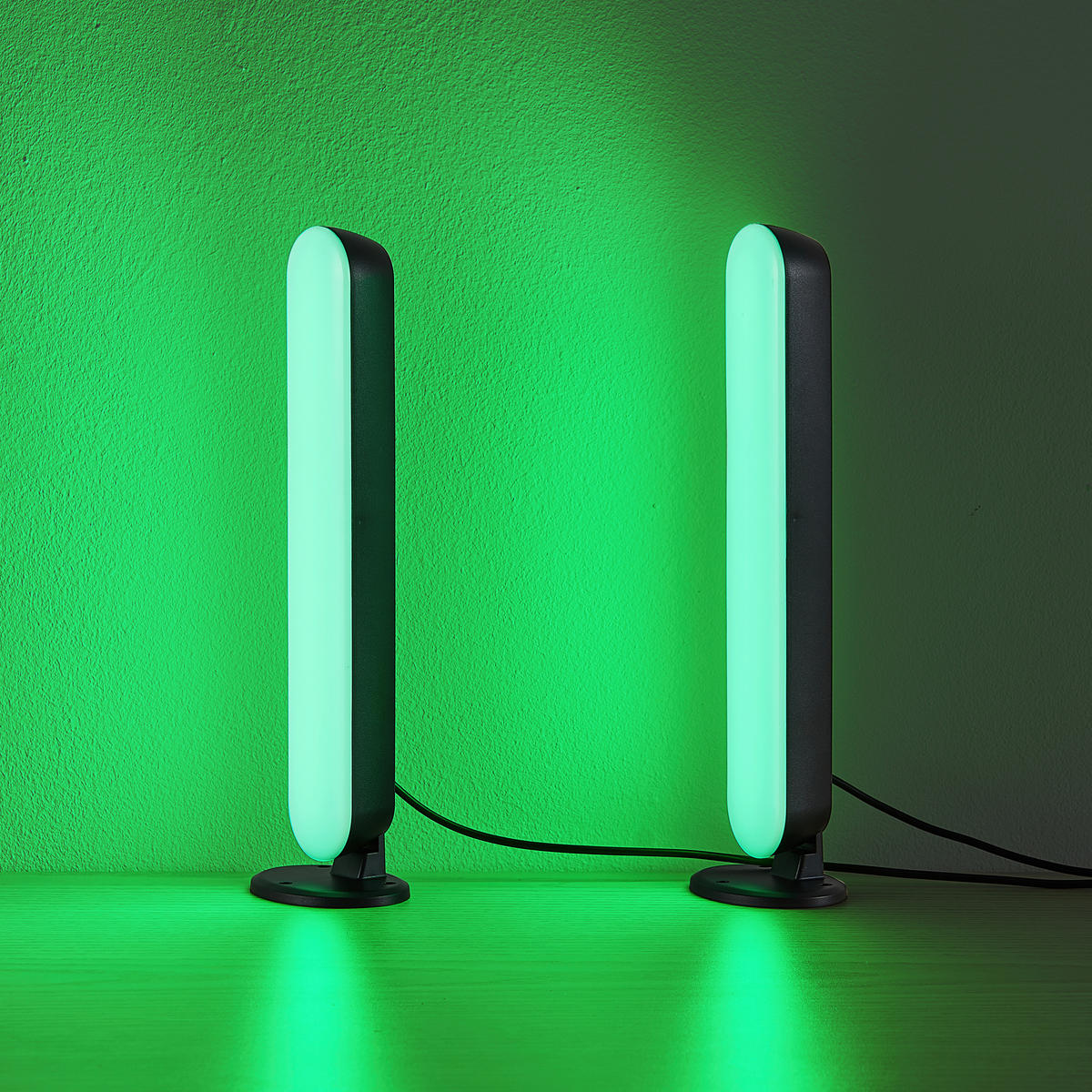 STOLNÍ LED LAMPA, dálkový ovladač, 3,5/28/4,5 cm - černá, Trend, plast (3,5/28/4,5cm)
