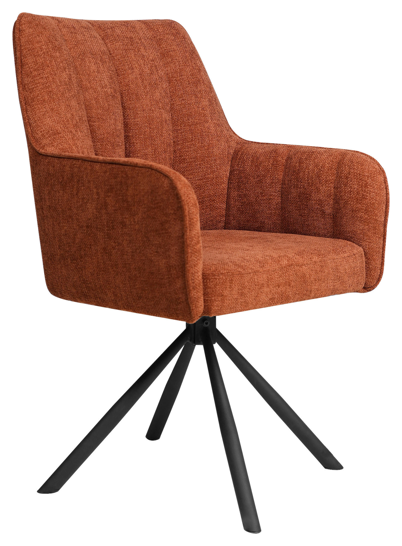 ARMLEHNSTUHL  in Eisen Webstoff  - Schwarz/Orange, Design, Textil/Metall (58/91/65cm) - Carryhome