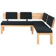 ECKBANK 200/160 cm  in Schwarz, Buchefarben  - Buchefarben/Schwarz, Natur, Holz/Textil (200/160cm) - Cantus