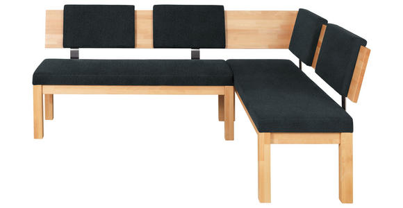 ECKBANK 200/160 cm  in Schwarz, Buchefarben  - Buchefarben/Schwarz, Natur, Holz/Textil (200/160cm) - Cantus