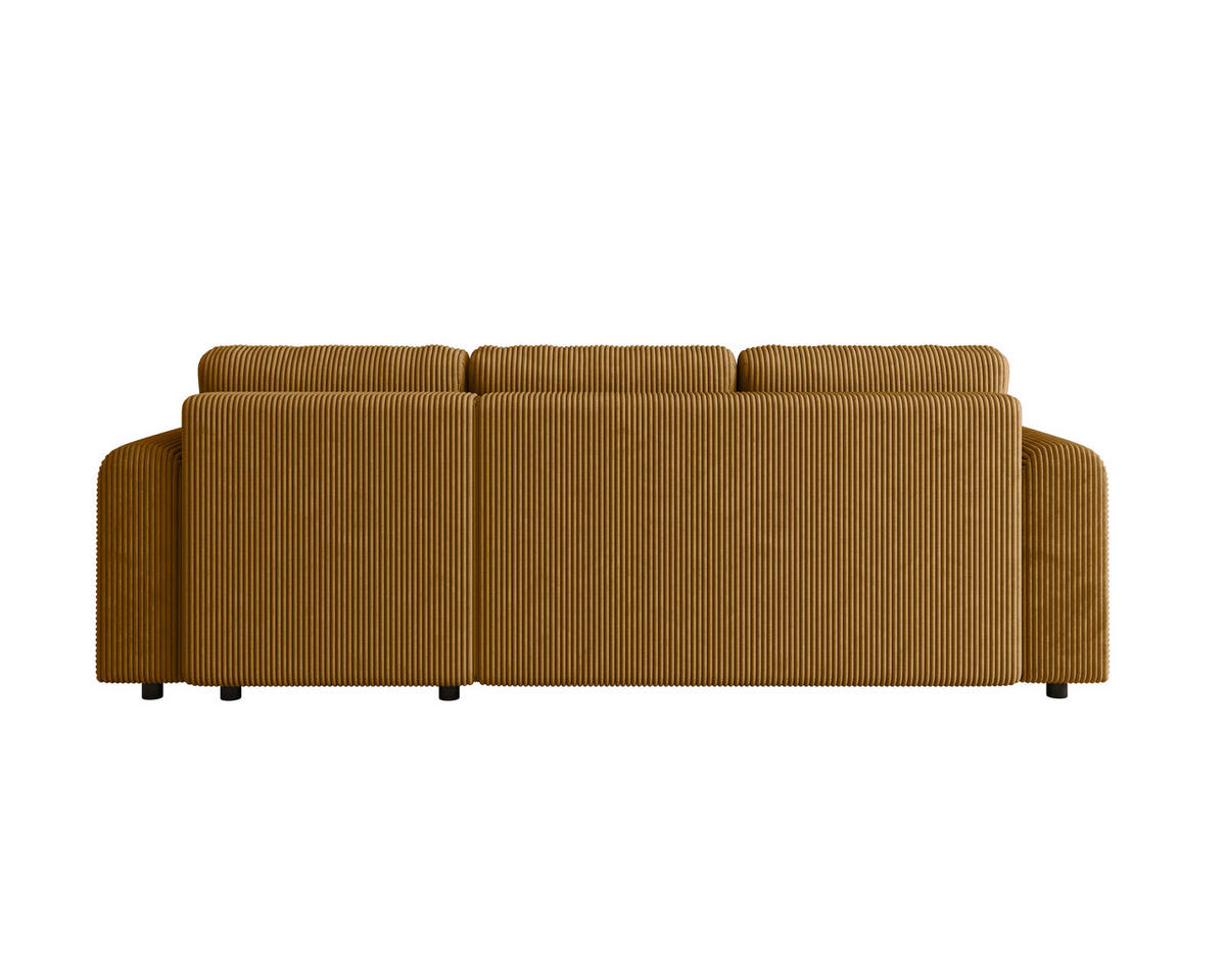 ECKSOFA inkl. Funktionen Senfgelb Cord  - Senfgelb/Schwarz, KONVENTIONELL, Kunststoff/Textil (260/200cm) - Xora