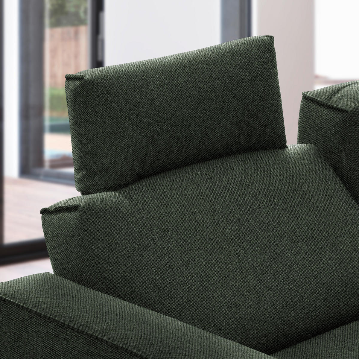 ECKSOFA in Flachgewebe Grün  260/210 cm  - Schwarz/Grün, Design, Textil/Metall (260/210cm) - Johann Jakob