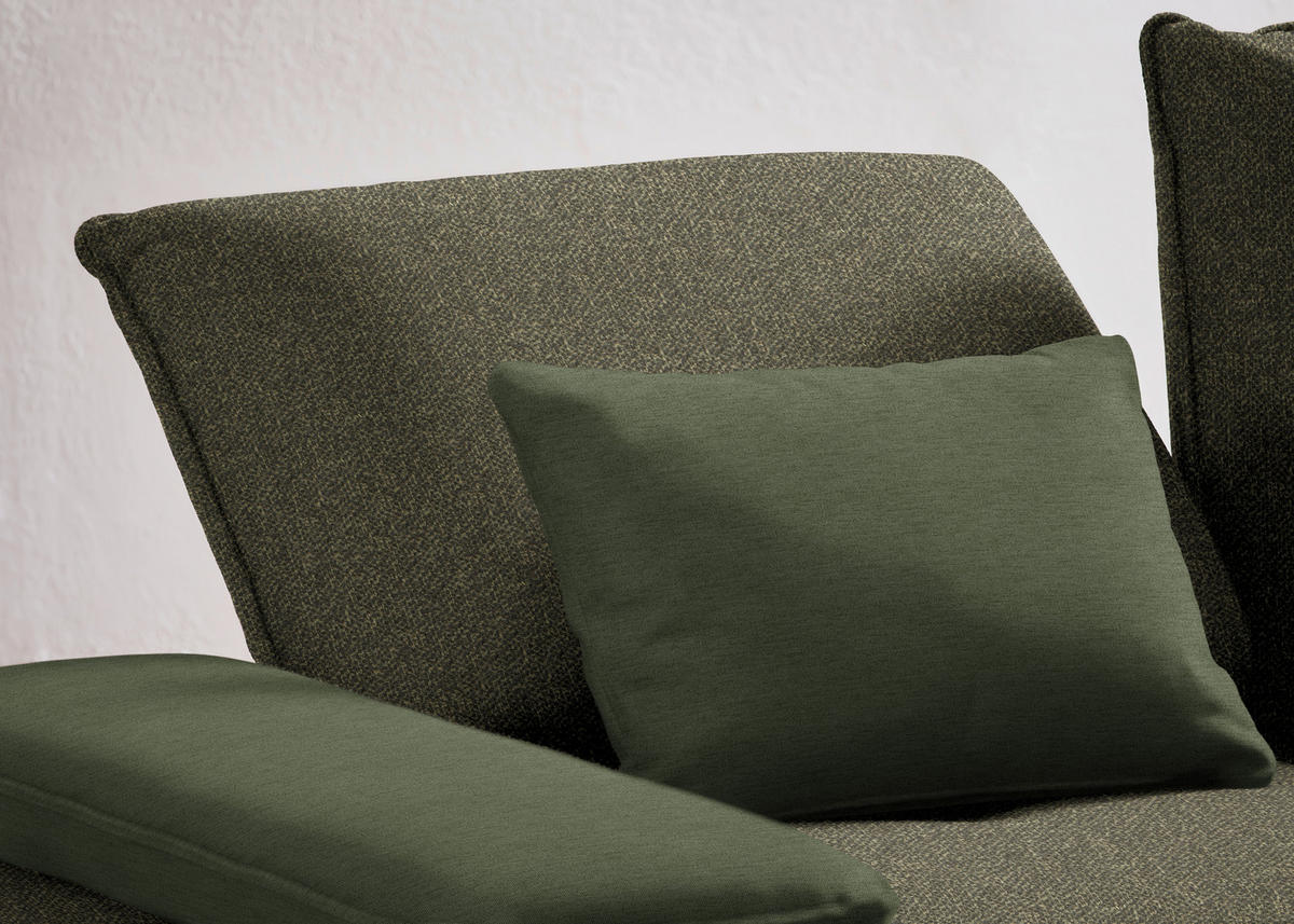 ECKSOFA in Flachgewebe Dunkelgrün  - Dunkelgrün/Schwarz, Design, Textil/Metall (250/310cm) - Moderano