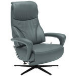 RELAXSESSEL in Leder Blaugrau  - Blaugrau/Schwarz, Design, Leder/Metall (75/106/88cm) - Dieter Knoll