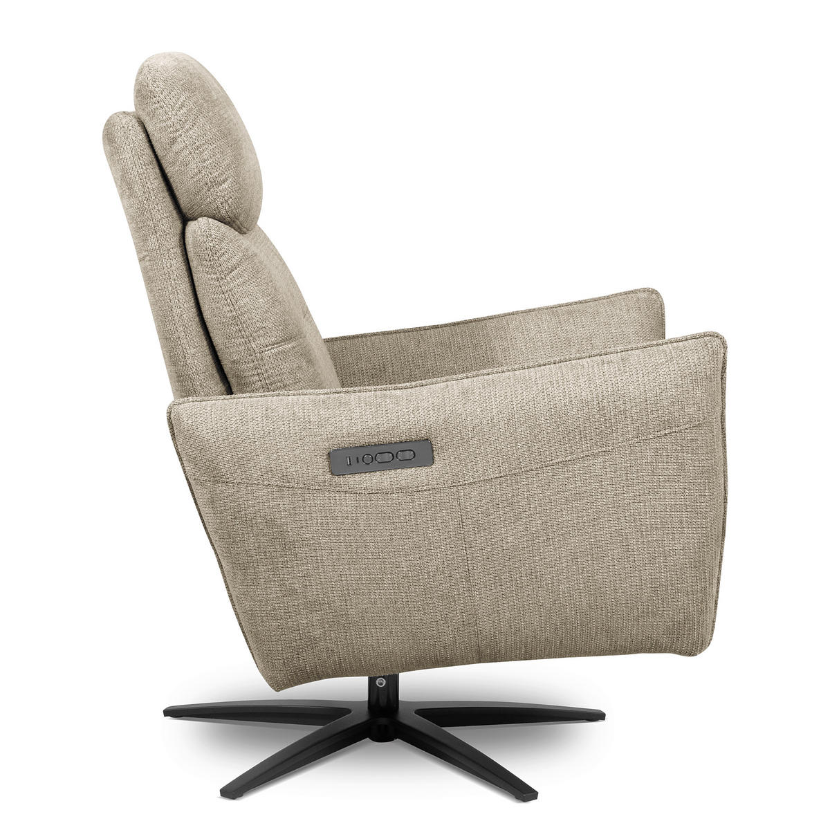 RELAXSESSEL in Textil Taupe  - Taupe/Schwarz, Design, Textil/Metall (77/107/88cm) - Livetastic