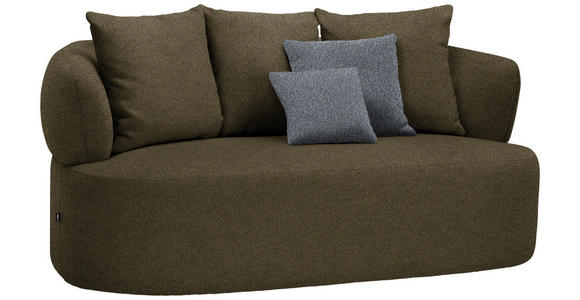 2-SITZER-SOFA in Bouclé Olivgrün  - Schwarz/Olivgrün, MODERN, Kunststoff/Textil (177/86/105cm) - Hom`in