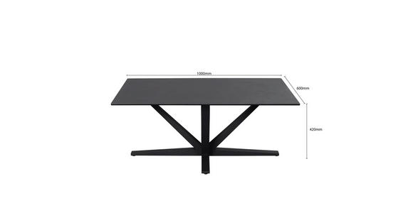 COUCHTISCH ESG 100/60/42 cm rechteckig Schwarz - Schwarz, Design, Glas/Keramik (100/60/42cm) - Novel