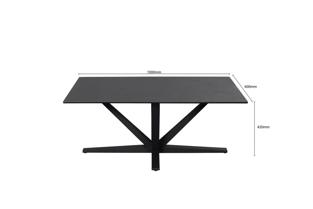 COUCHTISCH ESG 100/60/42 cm rechteckig Schwarz  - Schwarz, Design, Glas/Keramik (100/60/42cm) - Novel