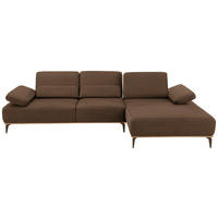 ECKSOFA  in Mikrofaser Braun  298/176 cm  - Beige/Bronzefarben, Natur, Textil/Metall (298/176cm) - Valnatura