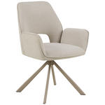 ARMLEHNSTUHL  in Stahl Flachgewebe  - Beige/Grau, Design, Textil/Metall (60/85/63cm) - Ambia Home