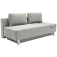 SCHLAFSOFA Flachgewebe Hellgrau  - Chromfarben/Hellgrau, Design, Holz/Textil (205/77-93/99cm) - Novel