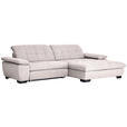 ECKSOFA in Webstoff Hellrosa  - Hellrosa/Schwarz, Design, Textil/Metall (265/180cm) - Carryhome