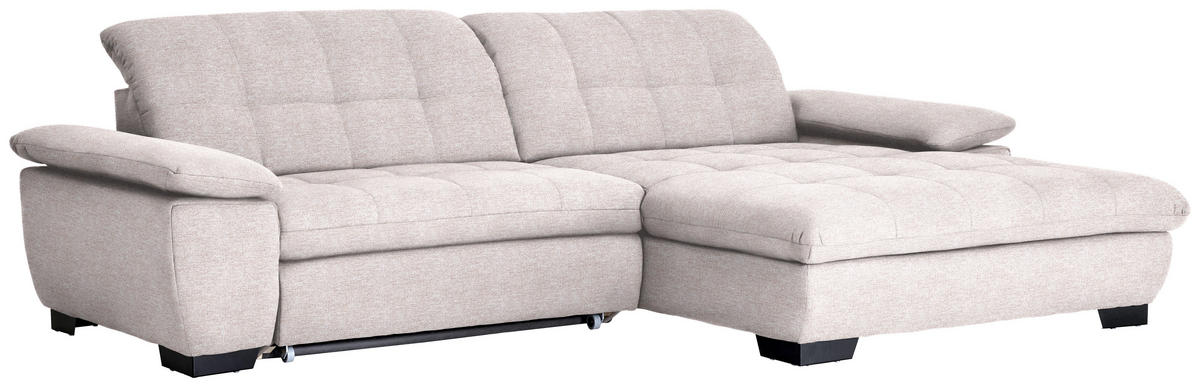 ECKSOFA in Webstoff Hellrosa  - Hellrosa/Schwarz, Design, Textil/Metall (265/180cm) - Carryhome