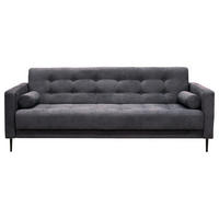 SCHLAFSOFA in Mikrofaser Dunkelgrau  - Dunkelgrau/Schwarz, Design, Textil/Metall (223/89/86cm) - P & B