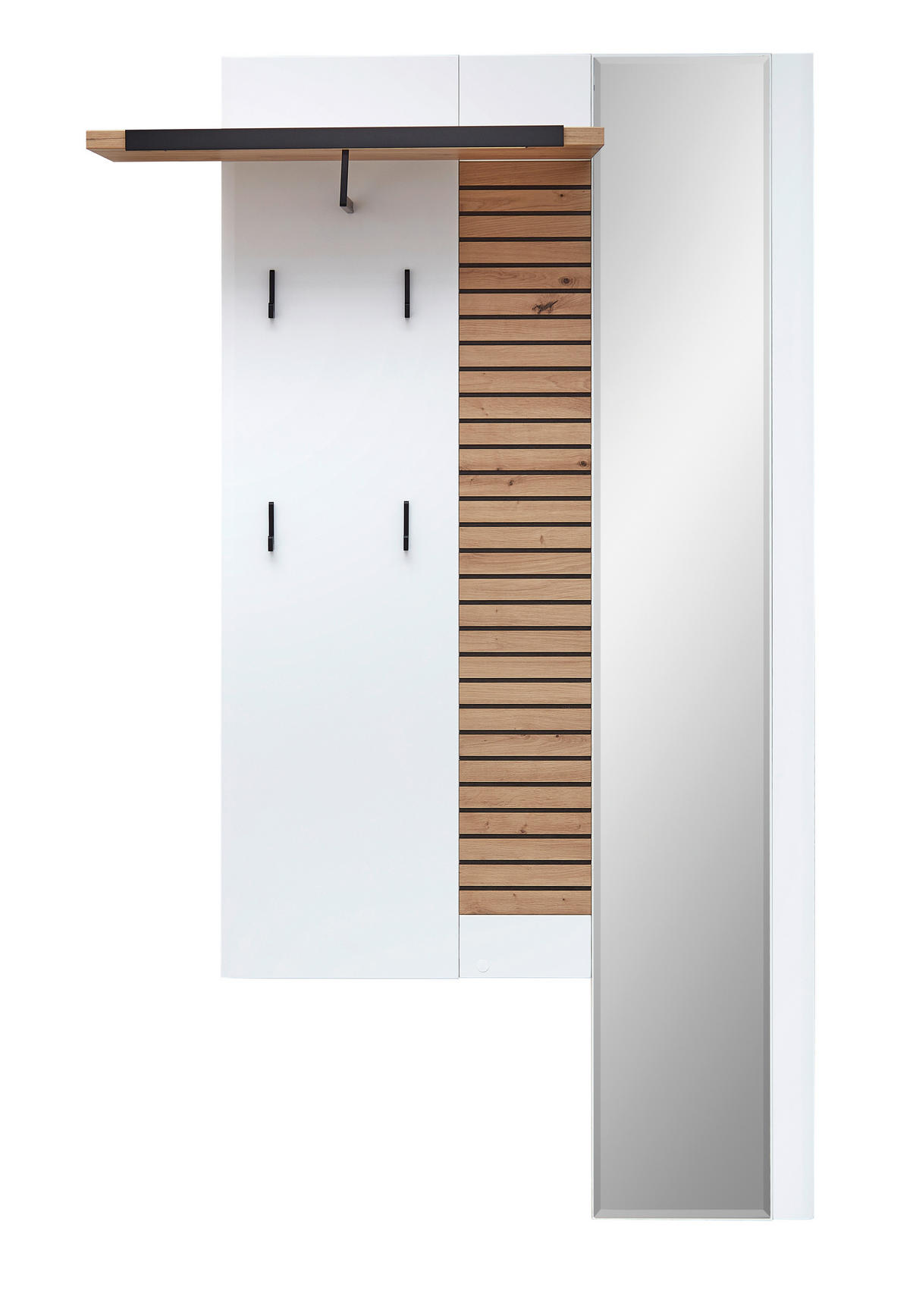 GARDEROBENPANEEL  in 117/193/34 cm  - Schwarz/Weiß, Design, Glas/Holzwerkstoff (117/193/34cm) - Livetastic